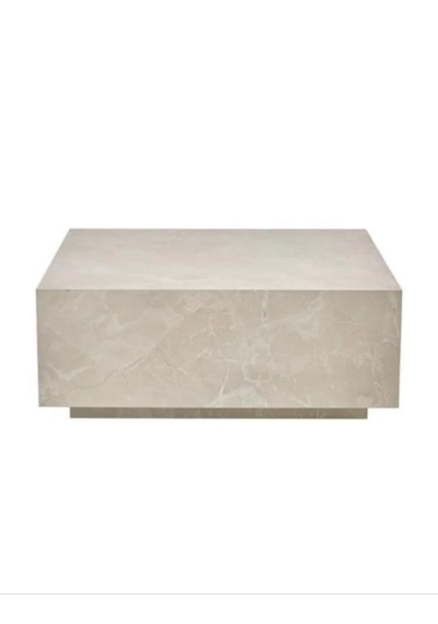 Most Lignum Mermer Görünümlü %100 Mdf Orta Sehpa 80x80 Cm Traverten Bej