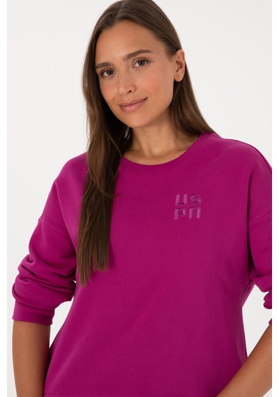 U.S. Polo Assn. Kadın Fuşya Bisiklet Yaka Basic Sweatshırt 50313565-VR023