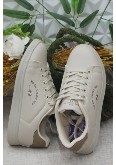 Fort Row Lena Bej Rahat Hafif Sneaker Kadın Spor Ayakkabı 001