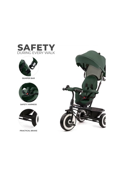 Aston 5 İ 1 Arada Üç Tekerlekli Bisiklet, 9 Ay+, Geriye Dönebilen Koltuk, Aksesuar Dahil Yeşil