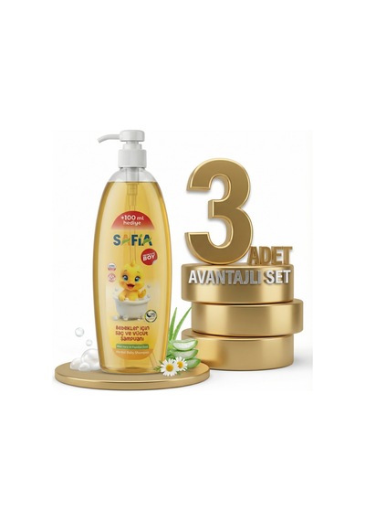Safia Bebek İçin Saç Ve Vücut Şampuanı 3x750 Ml