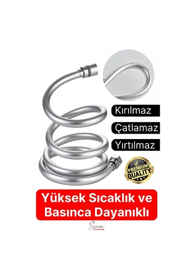 Yüksek Kalite 5 Katman Esnek Kırılmaz Çatlamaz Paslanmaz Sızdırmaz Banyo Duş Musluk Hortum 1,5 Mt Çok Renkli