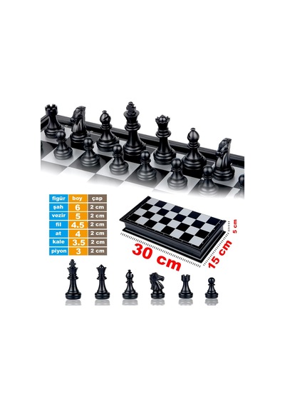 Yüksek Kaliteli Katlanabilir Manyetik Satranç Takımı 30x30 Cm Taşınabilir Seyahat &okul Satranç Seti