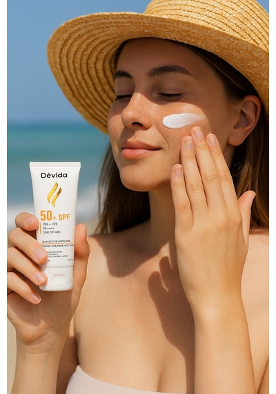 Devida UVA UVB Koruyucu Cilt Lekesi Önleyici Nemlendirici UvActive 400+ Yüz Güneş Kremi SPF50+ 50 ML