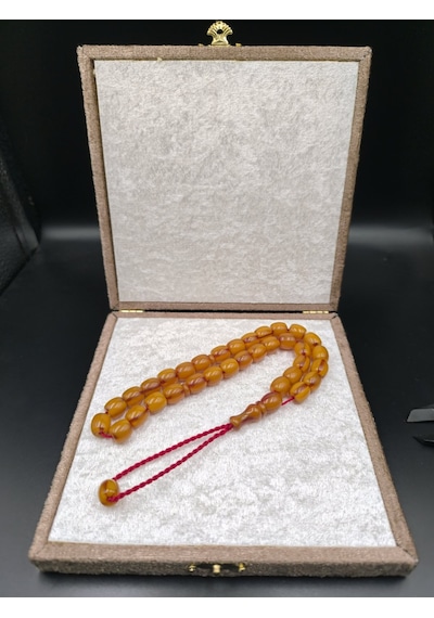 Rüzgar Gölü Herazon Hareli Osmanlı Benzetme Sıkma Kehribar Tesbih 11x10 Mm Gümüş