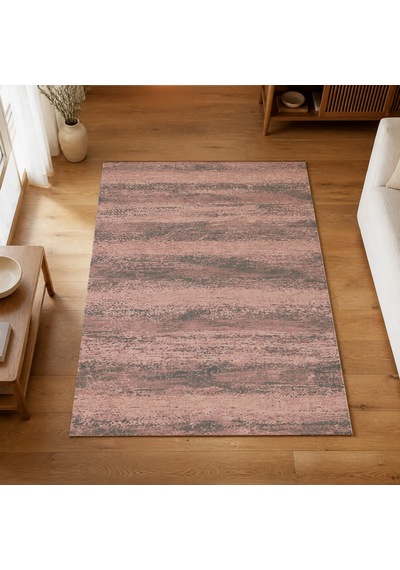 Kartela Halı Aria Halı Kaymaz Taban Makinede Yıkanabilir Halı Gül Kurusu - 80 X 120 Cm