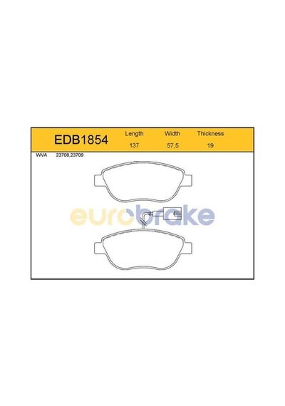 EUROBRAKE EDB1854 Ön Balata Punto Evo 1.3-1.4-1.6D Mtj 09 500-500C 1.3Dmj 10 Grande Punto 1.6Dmtj 09 İkaz Kablolu Gdb1829-Fdb1467W-Lp2240