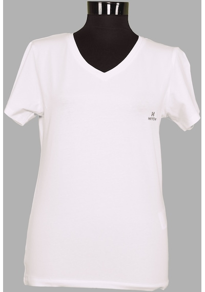 H Logo Nakışlı Kadın T-shirt Ecru Ekru