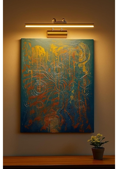 35cm Led Aplik Gold Kasa 3200k Gün Işığı Ip20 Koruma Ayna, Tablo Ve Resim Banyo Üstü Duva