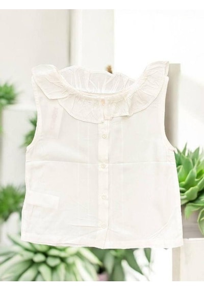 Zekids Kız Çocuk Askılı Bluz Etekli Takım-14478 Ekru