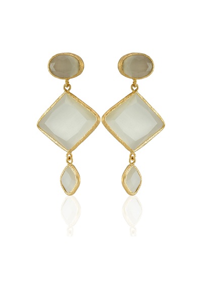 Kadir Jewellery 22 Ayar Altın Kaplama Kadın Sallantılı Küpe -el İşçiliği Ve Hipoalerjenik Küpe Beyaz 01669853