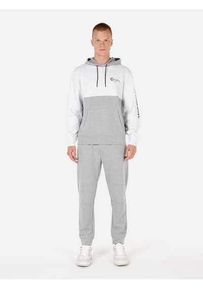 Colin's Colins Normal Kesim Kapüşonlu Baskılı Gri Erkek Sweatshirt Cl1070125 Gri Melanj