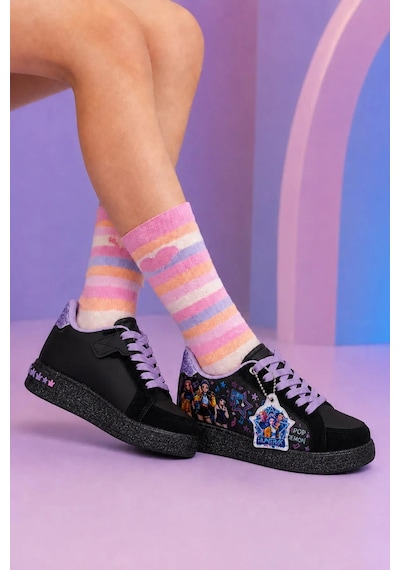 Zacoz Pop Star Kız Çocuk Aksesuarlı Günlük Sneaker Ayakkabı Siyah - Mor
