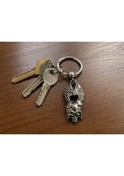Gotik Butterfly Ejderha Figürlü Metal Anahtarlık Unisex