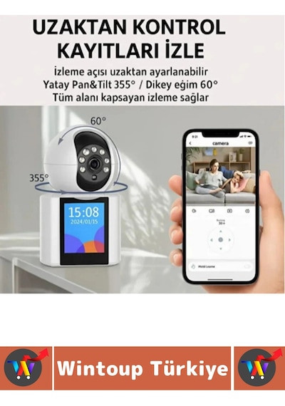 Wintoup Ev Bebek Yaşlı Odası Evcil Hayvan Gözetim Çift Taraflı Ses Hareket Algısı 2.4 GHZ Wi-fi Akıllı Kamera