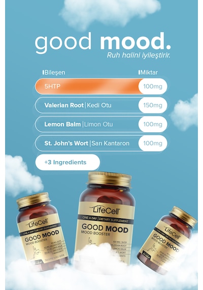 Good Mood Booster 5Htp Ve Valerian İçen Takviye Edici Gıda 60 Tablet