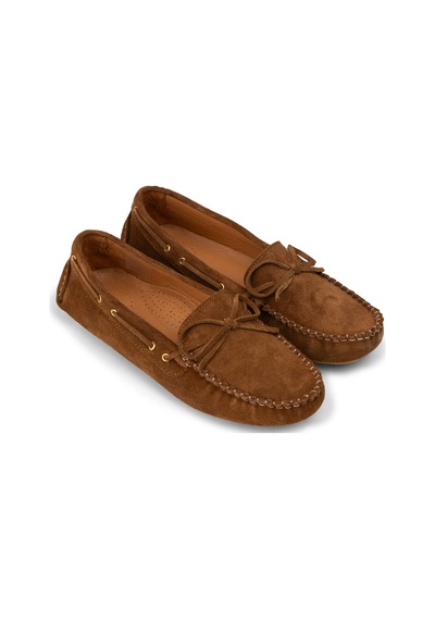 Deery Kadın Hakiki Süet Taba Rengi Loafer Ayakkabı - Dl505ztbac01