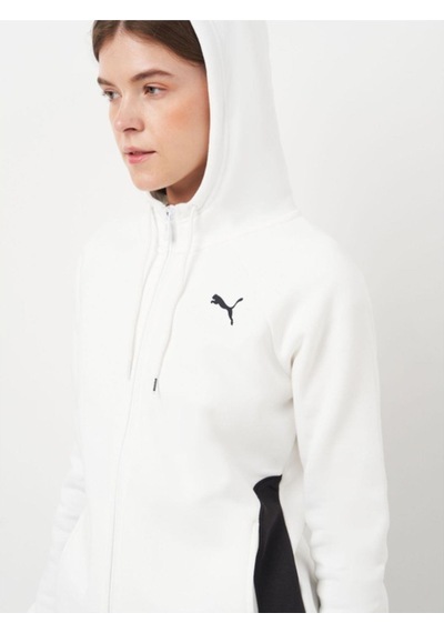 Puma Classic Hooded Tracksuit Fl Kadın Polar Kapüşonlu Eşofman Takımı Beyaz