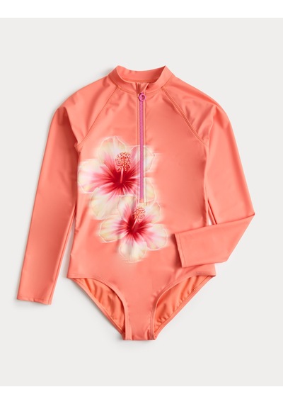 Marks & Spencer Çiçek Desenli Mayo T74002595U Turuncu