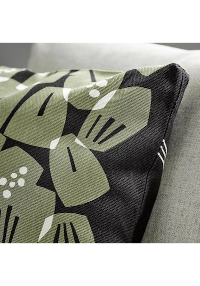 Ikea Underblomma Yastık Kılıfı 50 X 50 Cm Koyu Yeşil - Siyah Çok Renkli