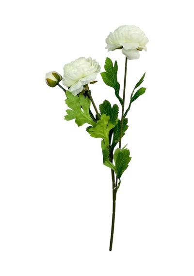 Yapay Çiçek Şakayık Çiçeği Beyaz Renk 2 Çiçek 1 Tomurcuk 50cm Beyaz