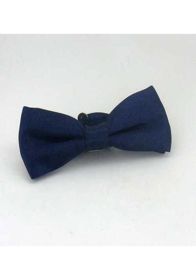 Lacivert Çocuk Boy Düz Renk Saten Papyon - Cp-05