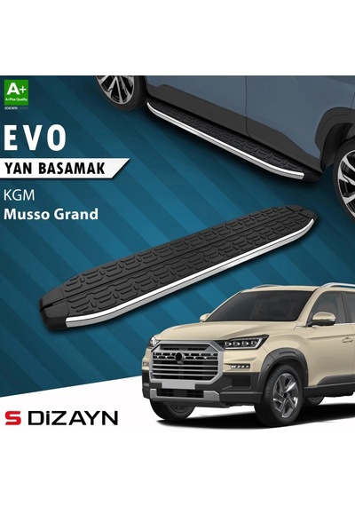 S-dizayn Kgm Musso Grand Evo Krom Yan Basamak 213 Cm 2026 Üzeri A+ Kalite
