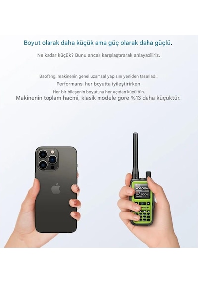 Baofeng Uv-5r Mini Dual Band Telsiz Vhf/uhf 5w Güç, Bluetooth, Type-c Şarj - Yeşil