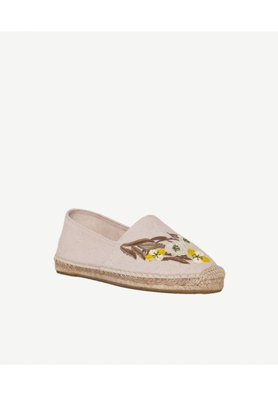 Yargıcı Küçük Çiçek Desenli Nakış İşleme Espadril 26ykay4028x 006 Ekru