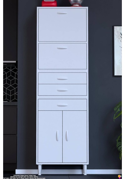 Lorin 55 Cm 4 Kapaklı Raflı Çok Amaçlı Mutfak Kiler Ve Depolama Dolabı Beyaz Boy Dolabı-55x194x32 Cm Lorin 55 Cm 4 Kapaklı Raflı Çok Amaçlı Mutfak Kiler Ve Depolama Dolabı Beyaz Boy Dolabı-55x194x32 Cm