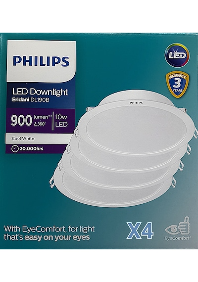 Philips 10w - 900 Lumen 4000k Gun Işığı 4 Adet 125mm Beyaz
