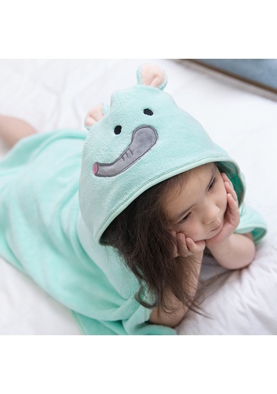 Çocuklar Yumuşak Kapşonlu Havlu, Banyo, Yüzme Veya Plaj İçin Emici Bat Battaniyesi Pink Pig