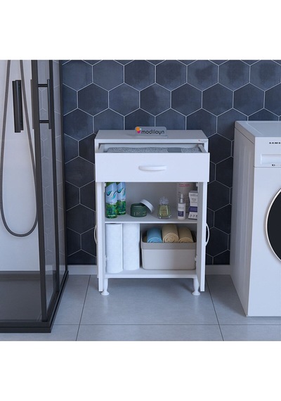 Mutfak Dolabı Çekmeceli Çok Amaçlı Dolap Iki Kapaklı Banyo Dolabı Ofis Dolabı Beyaz