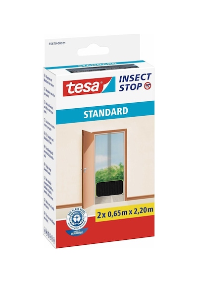Sineklik, Standart, Cırt Bantlı, Kapı İçin, Kesilerek Ayarlanabilir, Siyah, 2 Adet 0.65m X 2.20m