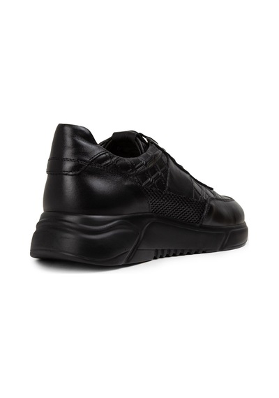 Deery Hakiki Deri Siyah Erkek Sneaker Ayakkabı - 01963Msyhe03 Siyah