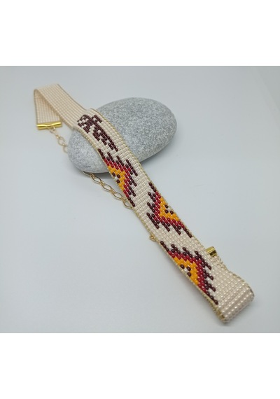 kum boncuk dokuma kartal figürlü choker