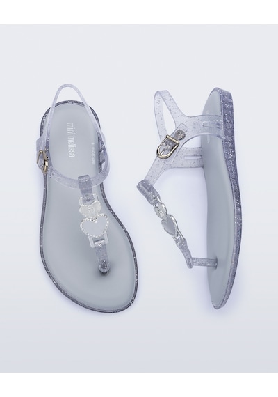 Mini Melissa Kız Çocuk Simli Sandalet Gri