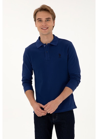 U.S. Polo Assn. Erkek Regular Fit Polo Yaka İndigo Basic Sweatshirt 50307757-VR028 U.S. Polo Assn. Erkek Regular Fit Polo Yaka İndigo Basic Sweatshirt 50307757-VR028