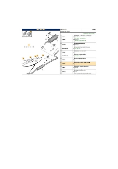 Eksoz Bağlantı Tkm 206 207 307 308 C2 C3 C4 Xsara 179774