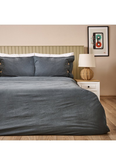 Soft Anthracite Çift Kişilik Nevresim Takımı - Antrasit Renkli