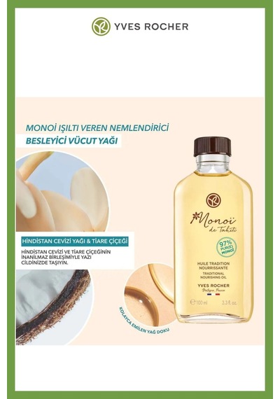 Monoi Nemlendirici Besleyici Vücut Yağı Egzotik Koku Yoğun Nemlendirici Cilt Bakım Yağı Vegan 100 Ml