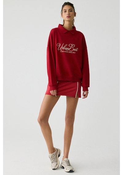 Urban Beat Steffı Kadın Triko Polo Yaka Baskı Detaylı Relaxed Kırmızı Sweatshirt Kırmızı Urban Beat Steffı Kadın Triko Polo Yaka Baskı Detaylı Relaxed Kırmızı Sweatshirt Kırmızı