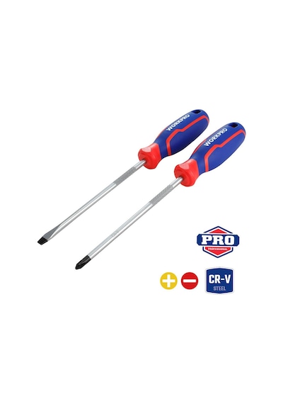 Workpro Wp200503 2 Parça Profesyonel Cr-v Manyetik Tornavida Seti