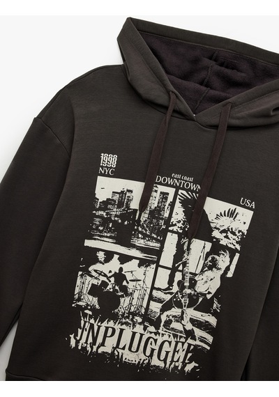 Koton Şardonlu Uzun Kollu Kapüşonlu Baskılı Oversize Sweatshirt Antrasit 6wal10152ık Antrasit Koton Şardonlu Uzun Kollu Kapüşonlu Baskılı Oversize Sweatshirt Antrasit 6wal10152ık Antrasit