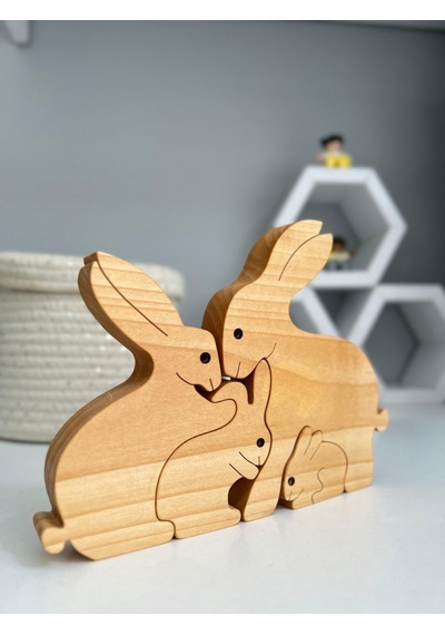 Hbs Art Design Tavşan Ailesi Desen Dekor Oyuncak