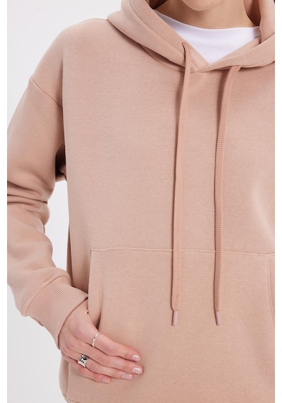 Tudors Kadın Oversize Geniş Kesim Pamuklu Yumuşak Dokulu İçi Polarlı Basic Vizon Kapüşonlu Sweatshirt-37907 Vizon1 Tudors Kadın Oversize Geniş Kesim Pamuklu Yumuşak Dokulu İçi Polarlı Basic Vizon Kapüşonlu Sweatshirt-37907 Vizon1