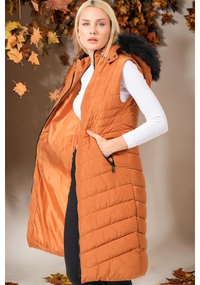 Z6752 Dewberry Bayan Yelek-düz Taba Düz Taba