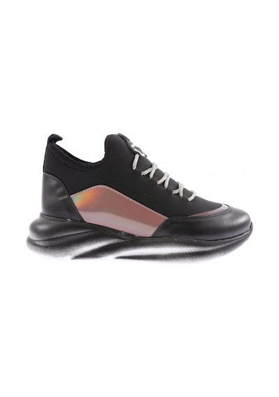 Dgn 315-23y Kadin Kalin Taban Strech Detayli Silver Taş Bağcikli Sneakers Ayakkabi 315-2026-R1534 Siyah