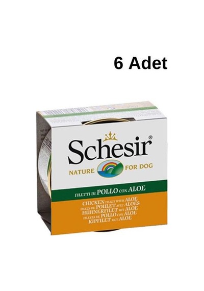 Schesir Tavuklu ve Aloe Veralı Konserve Yetişkin Köpek Maması 6 x 150 G