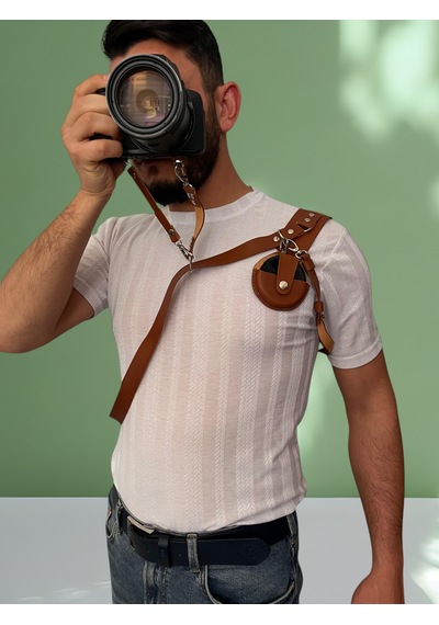 Profesyonel Hakiki Deri Tekli Fotoğraf Makinesi Omuz Askısı - Taba - Smallrig Bağlantılı Kahverengi Profesyonel Hakiki Deri Tekli Fotoğraf Makinesi Omuz Askısı - Taba - Smallrig Bağlantılı Kahverengi